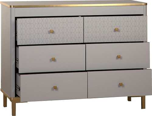Комод Олмеко Антре 65.01 (серый/золото/белый)