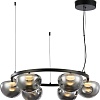 Подвесная люстра Ambrella light LH12003/6 BK/GD/SM (черный/золото/дымчатый)