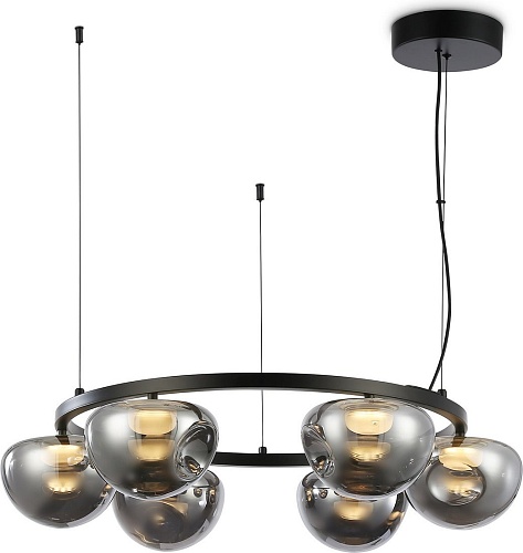 Подвесная люстра Ambrella light LH12003/6 BK/GD/SM (черный/золото/дымчатый)