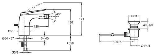 Однорычажный смеситель Jacob Delafon Jacob Delafon Avid E97014-CP