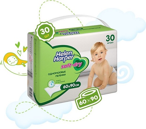 Пеленка одноразовая Helen Harper Soft & Dry 60x90 (30 шт)