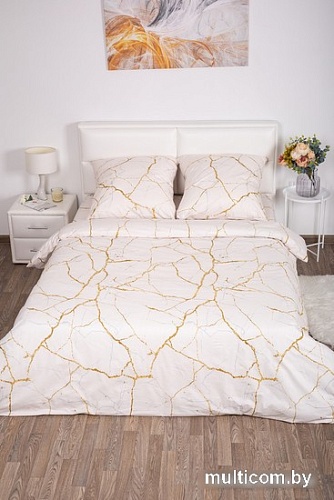 Постельное белье Миланика Мрамор Семейный (поплин)