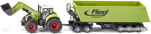 Трактор Siku Claas Axion 850 с погрузчиком и самосвалом 1949