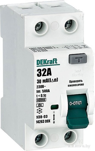 Устройство защитного отключения DEKraft 14263DEK