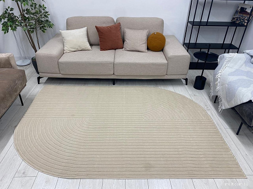 Ковер для жилой комнаты Radjab Carpet Сканди Сизаль Прямоугольник 10980A 13048RK (0.8x1.5, Beige/Beige)