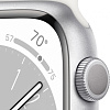 Умные часы Apple Watch Series 8 45 мм (алюминиевый корпус, серебристый/белый, спортивный силиконовый ремешок S/M)