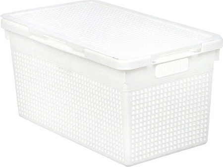 Коробка для хранения Violet Лофт с крышкой 562106 21 л (белый)