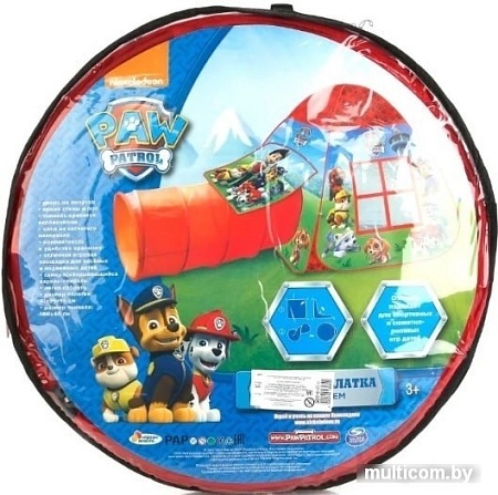 Игровая палатка Играем вместе Щенячий Патруль с тоннелем GFA-TONPP01-R
