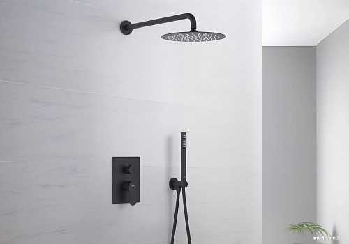 Душевая система Aquatek Оберон AQ1272MB (черный матовый)