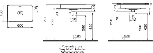 Умывальник Vitra Metropole 7535B003-0673
