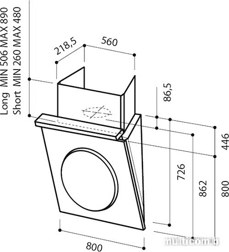 Кухонная вытяжка Elica OM Touch Screen BL/F/80