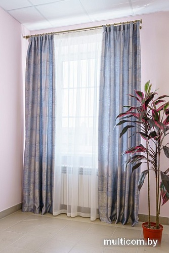 Комплект штор Decoretto Гранж ГСС-K5 2.25x2.6 м (синий/серый, 2 шт)