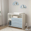 Детский комод Интерлиния Toddler-1 + 2 полки (белый/океан)