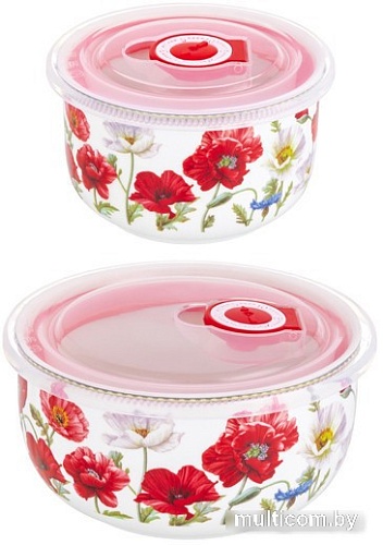 Набор салатников Elan Gallery Маки 420500