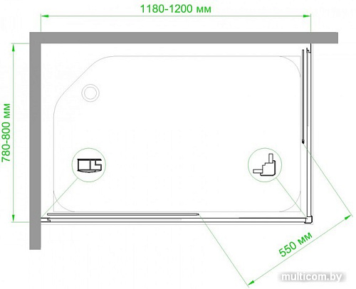 Душевой уголок Royal Bath RB8120HPD-C-CH 120x80