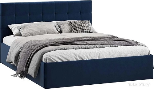 Кровать Трия Джоли Универсальная с ПМ Тип 1 140x200 (микровелюр Wellmart Blue)