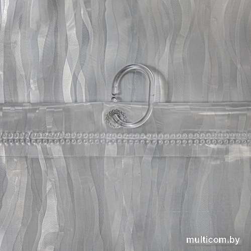 Шторка-занавеска для ванны Вилина Кристалл Peva. Водопад 7179-10017-7 180x180 (серый)