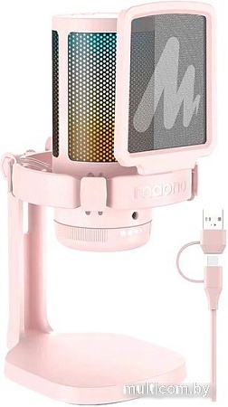 Проводной микрофон Maono DGM20 (розовый)