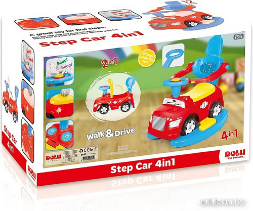 Каталка Dolu Step Car 4 в 1 8035 (красный)