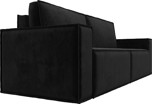 Диван Лига диванов Куба Лайт 129443 (велюр Seven 35 черный)