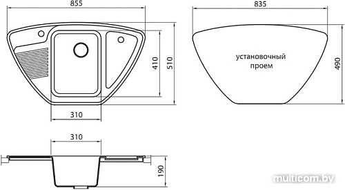Кухонная мойка Granicom G008 (жасмин)