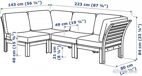 Садовый диван Ikea Эпларо 792.621.50