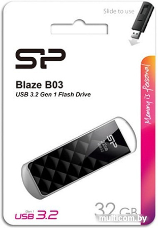 USB Flash Silicon-Power Blaze B03 32GB (черный)