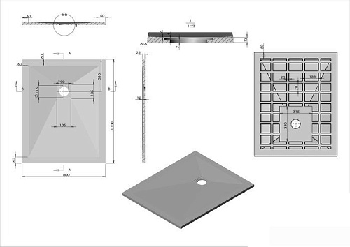 Душевой поддон Vincea VST-4SR8010G 100x80