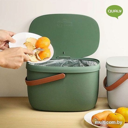 Контейнер для пищевых отходов Qualy Foody QL10380-GN (зеленый)