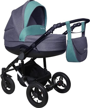 Универсальная коляска Еду-Еду Вояж (2 в 1, темно-серый/изумрудный)