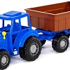 Игрушечный транспорт Полесье Трактор Мастер с прицепом №1 84774 (синий)