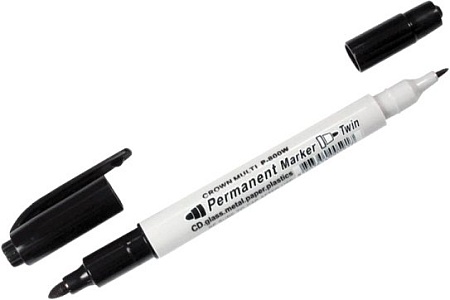Маркер перманентный Crown Multi Marker Twin P-800W (черный)