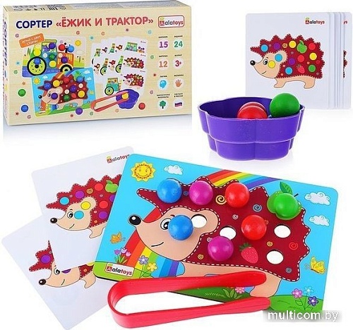Развивающая игрушка Alatoys Сортер Ежик и трактор СОР90