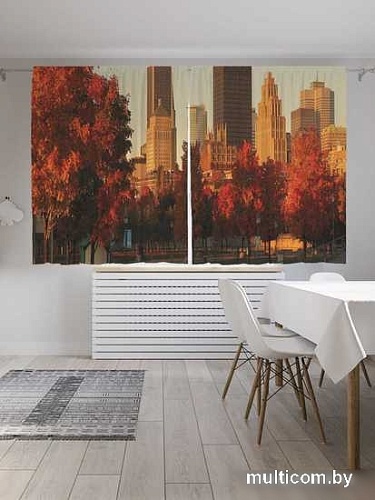Комплект штор JoyArty Осенний город в закате 1.45x1.8 м p_38519_145x180 (2 шт)