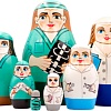Развивающая игра Брестская Матрешка Подарки врачу и медсестре (набор 7 шт)