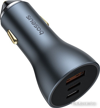 Автомобильное зарядное Baseus Golden Contactor Pro GaN Fast Charging Car Charger U+2C 65W C00035202841-00 (серый)