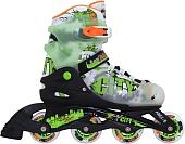 Роликовые коньки Action PW-395 (р. 30-33, черный/зеленый/белый)