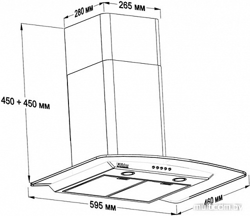 Кухонная вытяжка Backer QD60A-G6L200 Inox Dark Glass