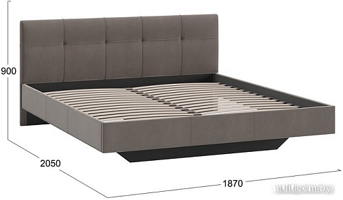 Кровать Трия Элис тип 1 с мягкой обивкой 180x200 (велюр мокко)