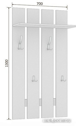 Вешалка для одежды Кортекс-мебель Лара ВП2 (дуб сонома)