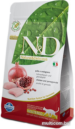 Сухой корм для кошек Farmina N&D Grain Free Cat Chicken & Pomegranate Neutered 1.5 кг