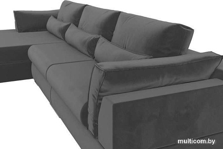 Угловой диван Mebelico Пекин Long 115428L (левый, велюр, серый)