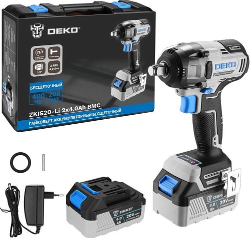 Гайковерт Deko ZKIS20-Li 084-1047 (с 2-мя АКБ, кейс)