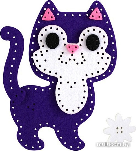 Набор для создания поделок/игрушек Десятое королевство Панно из фетра на пяльцах Котенок 04401