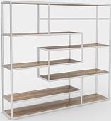 Стеллаж Hype Mebel Зиг-Заг 200x150 (белый/дуб галифакс натуральный)
