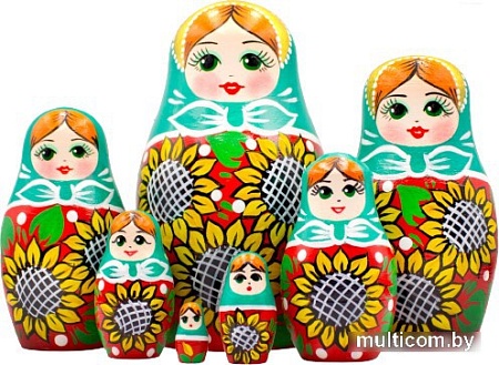 Развивающая игра Брестская Матрешка В сарафане с подсолнухами (набор 7 шт)