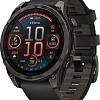 Умные часы Garmin Fenix 8 Sapphire, Titanium 47мм (угольно-черный DLC, пепельно-черный силиконовый ремешок)