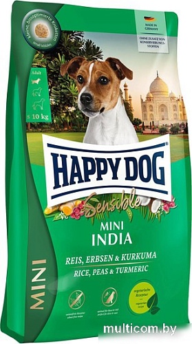 Сухой корм для собак Happy Dog Sensible Mini India (с рисом, горохом и куркумой) 800 г