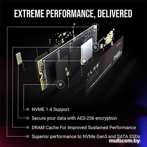 SSD PNY XLR8 CS3140 Heatsink 2TB M280CS3140-2TB-RB