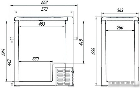 Компрессорный автохолодильник Alpicool C75 без внешней батареи